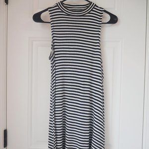 Striped Mock-Neck Tank Top